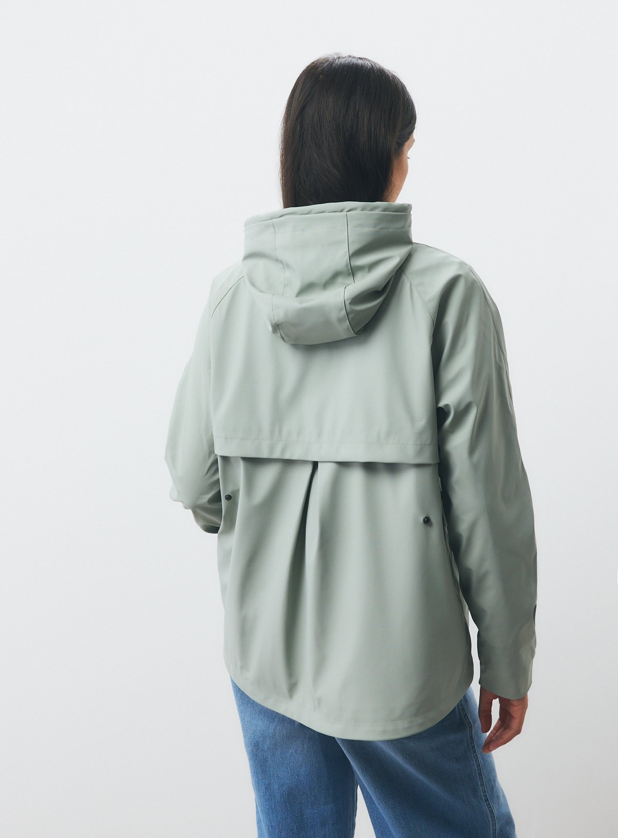 Light Green Rubber Hooded Raincoat S - Image 4 thumbnail
